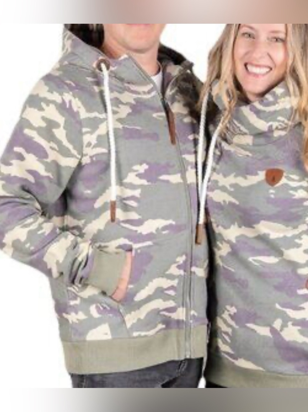 Wanakome Thick Cozy Camo Gorpcore Camping Oversized Chunky Zip Up Hoodie